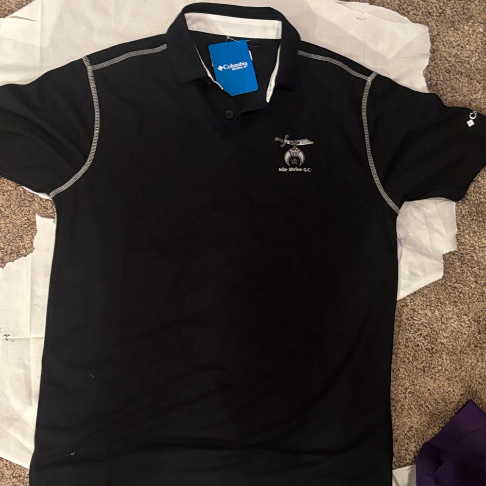 Columbia Men's Black Polo with White Stitching